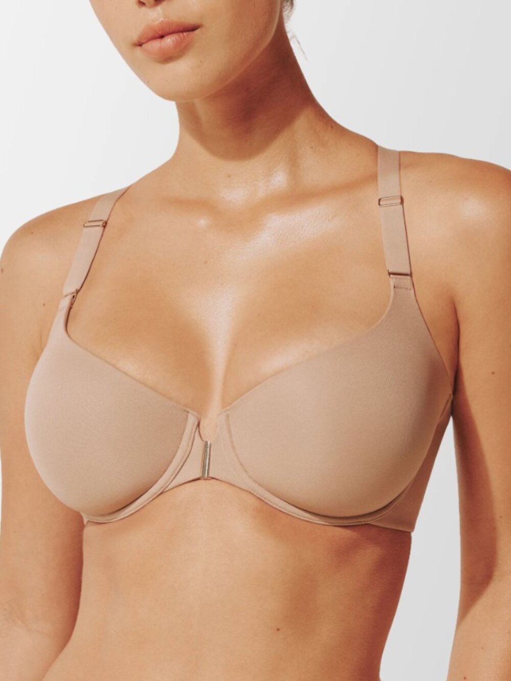 Thirdlove Women's Comfort Stretch Front Close Racerback Bra Beige 34D 1/2